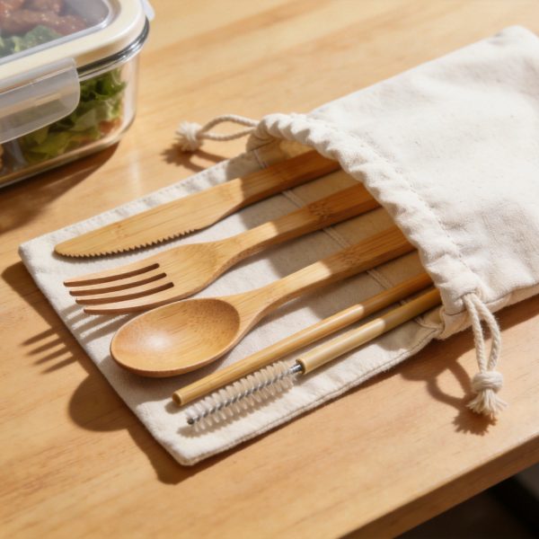 Bamboo Travel Cutlery Set