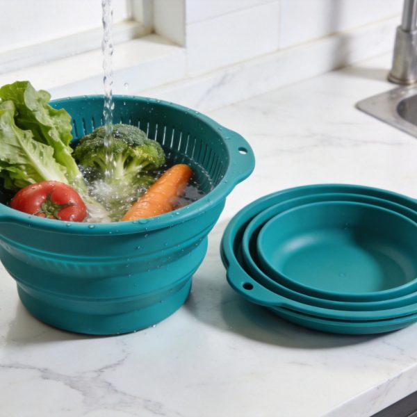 Collapsible Silicone Colander Bowl Set